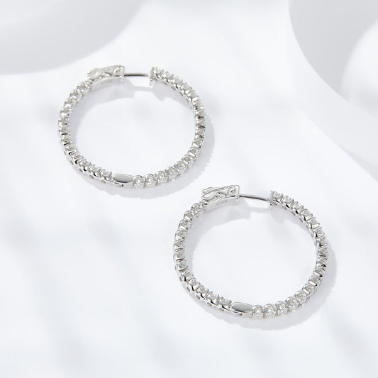 New European and American hoop earrings S925 sterling silver stud earrings for women high-end moissanite earrings
